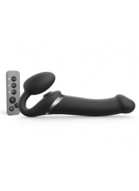 Черный безремневой страпон Multi Orgasm Size L с клиторальной стимуляцией - Strap-on-me - купить с доставкой в Новокуйбышевске
