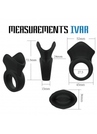 Черная эрекционная утяжка для пениса и мошонки Rooster Ivar - Velv or - в Новокуйбышевске купить с доставкой