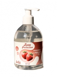 Лубрикант на водной снове Love Protection Strawberry с ароматом клубники - 300 мл. - Lola Games - купить с доставкой в Новокуйбышевске