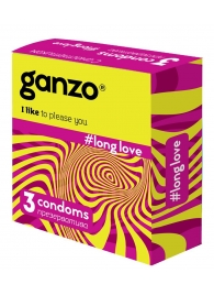 Презервативы с анестетиком для продления удовольствия Ganzo Long Love - 3 шт. - Ganzo - купить с доставкой в Новокуйбышевске