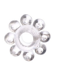 Прозрачное гелевое эрекционное кольцо-цветок - Toyfa Basic - в Новокуйбышевске купить с доставкой