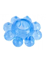 Голубая гелевая насадка-цветок - Toyfa Basic - в Новокуйбышевске купить с доставкой
