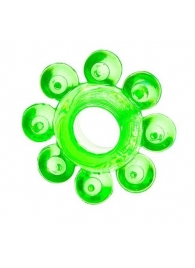 Зеленое эрекционное кольцо-цветок - Toyfa Basic - в Новокуйбышевске купить с доставкой