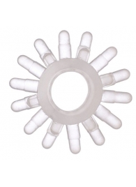 Прозрачное гелевое эрекционное кольцо с шипиками - Toyfa Basic - в Новокуйбышевске купить с доставкой