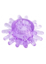 Фиолетовое гелевое эрекционное кольцо с шипиками - Toyfa Basic - в Новокуйбышевске купить с доставкой