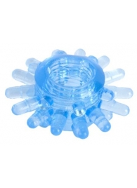 Голубая гелевая насадка с шипиками - Toyfa Basic - в Новокуйбышевске купить с доставкой