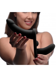 Черный вибрострапон Double Take 10X Double Penetration Vibrating Strap-on Harness - XR Brands - купить с доставкой в Новокуйбышевске