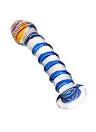 Прозрачный фаллос из стекла со спиралью по телу - 18 см. - Sexus