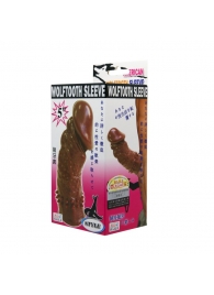 Коричневая насадка на пенис Wolftooth Sleeve - 13 см. - Baile - в Новокуйбышевске купить с доставкой