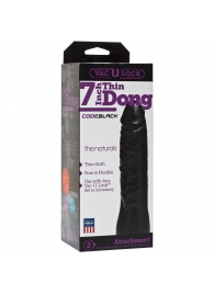Насадка-фаллоимитатор для страпон-систем Vac-U-Lock CodeBlack 7 Inch Thin Dong - 18,3 см. - Doc Johnson - купить с доставкой в Новокуйбышевске