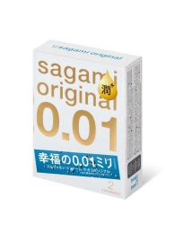 Увлажнённые презервативы Sagami Original 0.01 Extra Lub - 2 шт. - Sagami - купить с доставкой в Новокуйбышевске
