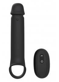 Черная насадка-удлинитель с вибрацией Vibrating Extender With Remote - Dream Toys - в Новокуйбышевске купить с доставкой