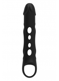 Черная насадка-удлинитель Vibrating Extender With Remote с вибрацией - Dream Toys - в Новокуйбышевске купить с доставкой