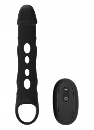 Черная насадка-удлинитель Vibrating Extender With Remote с вибрацией - Dream Toys - в Новокуйбышевске купить с доставкой