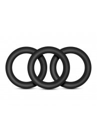 Набор из 3 черных эрекционных колец Black Small Penis Rings - Blush Novelties - в Новокуйбышевске купить с доставкой