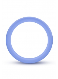 Голубое люминесцентное кольцо Silicone Glo Cock Ring - Blush Novelties - в Новокуйбышевске купить с доставкой