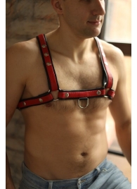 Черно-красная мужская портупея Black-Red - БДСМ Арсенал - купить с доставкой в Новокуйбышевске