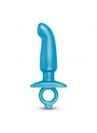 Голубая анальная пробка для массажа простаты Hither Silicone Prostate Plug - 14,3 см. - b-Vibe - в Новокуйбышевске купить с доставкой