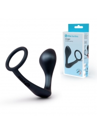 Черное эрекционное кольцо со стимулятором простаты Ringer Cock Ring   Plug - b-Vibe - в Новокуйбышевске купить с доставкой