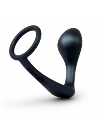 Черное эрекционное кольцо со стимулятором простаты Ringer Cock Ring   Plug - b-Vibe - в Новокуйбышевске купить с доставкой