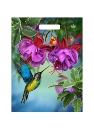 Пакет с принтом в виде колибри в цветах с вырубной ручкой (31х40 см) - Сима-Ленд - купить с доставкой в Новокуйбышевске