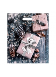 Новогодний пакет с принтом в виде подарков и вырубной ручкой (45х38 см) - Сима-Ленд - купить с доставкой в Новокуйбышевске