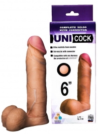 Насадка для страпона фаллической формы UNICOCK 6  - 18 см. - LOVETOY (А-Полимер) - купить с доставкой в Новокуйбышевске