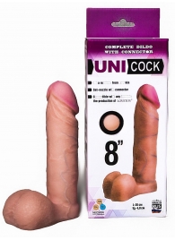 Фаллическая насадка для страпона UNICOCK 8  - 20 см. - LOVETOY (А-Полимер) - купить с доставкой в Новокуйбышевске