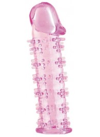 Розовая насадка на пенис с шипами - 12,5 см. - A-toys - в Новокуйбышевске купить с доставкой