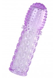 Фиолетовая рельефная насадка на пенис - 13,5 см. - A-toys - в Новокуйбышевске купить с доставкой