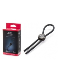 Тёмно-серое эрекционное кольцо с зажимом Again and Again Adjustable Cock Ring - Fifty Shades of Grey - в Новокуйбышевске купить с доставкой