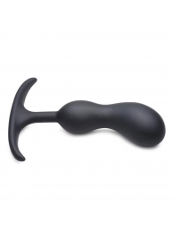 Черный массажер простаты с утяжелителями Premium Silicone Weighted Prostate Plug Medium - 16,3 см. - XR Brands - в Новокуйбышевске купить с доставкой