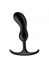 Черный массажер простаты с утяжелителями Premium Silicone Weighted Prostate Plug Medium - 16,3 см. - XR Brands - в Новокуйбышевске купить с доставкой
