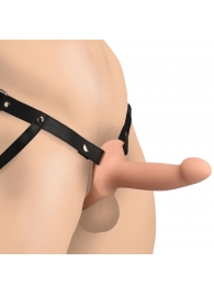 Телесный полый страпон на черных регулируемых ремешках 2’’ Erection Smooth Silicone Penis Sheath - XR Brands - купить с доставкой в Новокуйбышевске