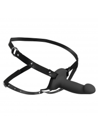 Черный полый страпон с вибрацией 2’’ Erection 28X Smooth Vibrating Silicone Penis Sheath - XR Brands - купить с доставкой в Новокуйбышевске