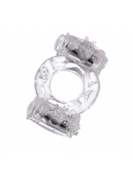 Прозрачное виброкольцо с двумя вибропульками - Toyfa Basic - в Новокуйбышевске купить с доставкой