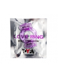 Фиолетовое виброкольцо с двумя вибропульками - Toyfa Basic - в Новокуйбышевске купить с доставкой