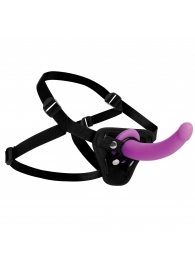 Лиловый поясной страпон Navigator Silicone G-Spot Dildo with Harness - 17,8 см. - XR Brands - купить с доставкой в Новокуйбышевске