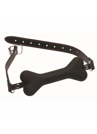 Черный кляп в форме косточки Hound Adjustable Dog Bone Gag - XR Brands - купить с доставкой в Новокуйбышевске