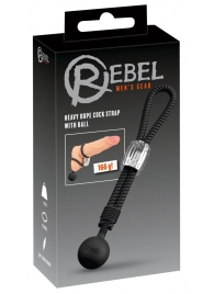 Черное эрекционное лассо с шариком-утяжелителем Heavy Rope - Orion - в Новокуйбышевске купить с доставкой