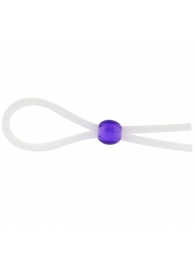 Прозрачное лассо с фиолетовой бусиной SILICONE COCK RING WITH BEAD LAVENDER - NMC - в Новокуйбышевске купить с доставкой