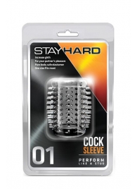 Прозрачная насадка с шипами STAY HARD COCK SLEEVE 01 CLEAR - Blush Novelties - в Новокуйбышевске купить с доставкой