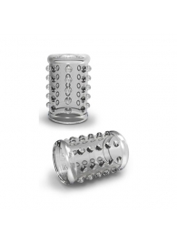 Прозрачная насадка на пенис с шишечками STAY HARD COCK SLEEVE 02 CLEAR - Blush Novelties - в Новокуйбышевске купить с доставкой