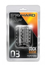 Прозрачная насадка с шипами и шишечками STAY HARD COCK SLEEVE 03 CLEAR - Blush Novelties - в Новокуйбышевске купить с доставкой