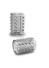 Прозрачная насадка с шипами и шишечками STAY HARD COCK SLEEVE 03 CLEAR - Blush Novelties - в Новокуйбышевске купить с доставкой