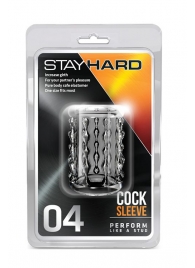 Прозрачная насадка с бороздками STAY HARD COCK SLEEVE 04 CLEAR - Blush Novelties - в Новокуйбышевске купить с доставкой