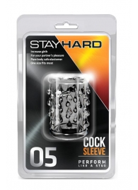 Прозрачная насадка с капельками STAY HARD COCK SLEEVE 05 CLEAR - Blush Novelties - в Новокуйбышевске купить с доставкой