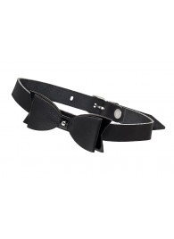 Черный кожаный чокер с бабочкой - Pecado - купить с доставкой в Новокуйбышевске