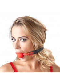 Силиконовый кляп-шар на чёрных ремешках Red Gag silicone - Orion - купить с доставкой в Новокуйбышевске