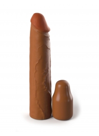 Коричневая насадка на член 2  Silicone X-tension - 20,3 см. - Pipedream - в Новокуйбышевске купить с доставкой